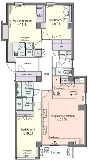 文京区目白台３丁目の賃貸マンションの間取り