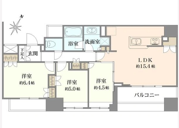 【間取り】 | ★仲介手数料無料★リビオレゾン千代田岩本町THE RESIDENCE（最上階・角住戸につき　通風・陽当たり良好）