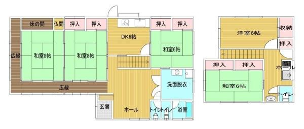 和歌山市中島　中古戸建の間取り