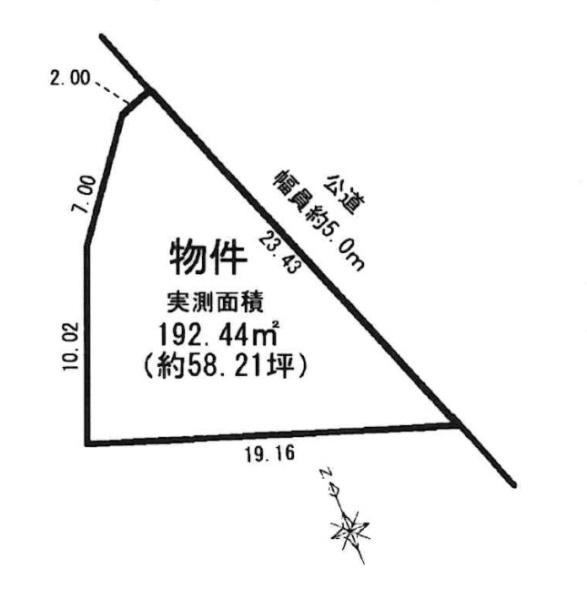 岡崎市市場町字笠松の売地の区画図