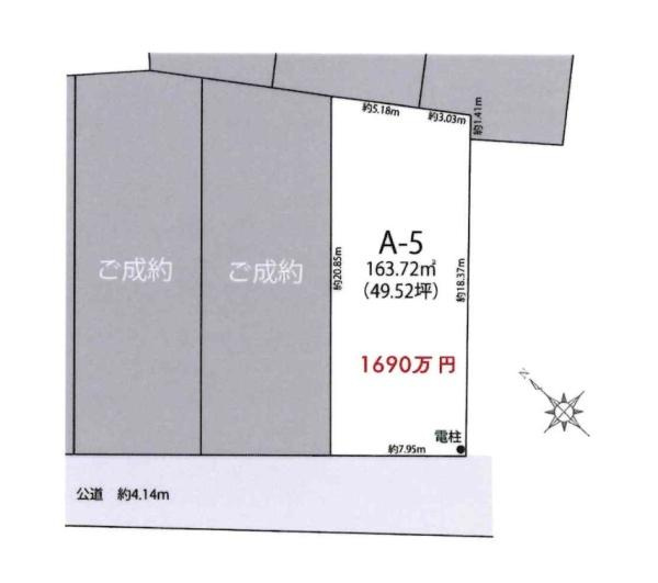 岡崎市中島町字境の売地の区画図