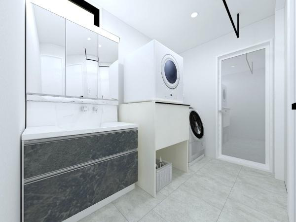 横浜市保土ケ谷区上菅田町の新築一戸建の完成予想図|洗面所イメージパース