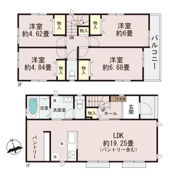 横浜市瀬谷区二ツ橋町の新築一戸建の間取り