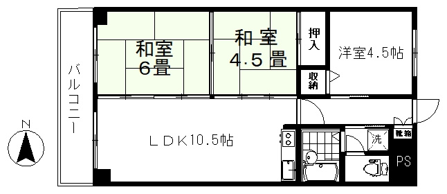 【間取り】 | ヴィ・ラージュ梅園 | ＊中住戸＊