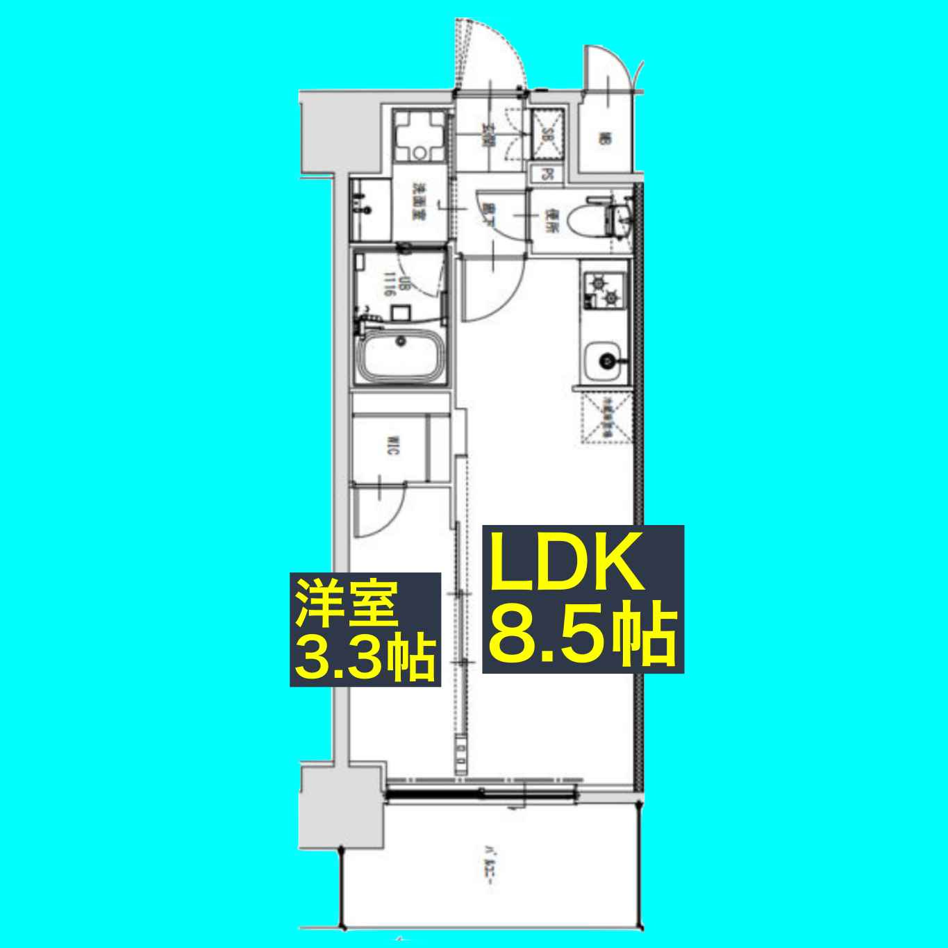 S-RESIDENCE烏森aureate(オリート)の間取り