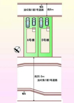 「長期優良住宅」「両面道路」樫野台 全2棟B号棟の区画図
