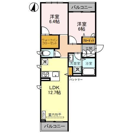 柏崎市松美１丁目のアパートの間取り