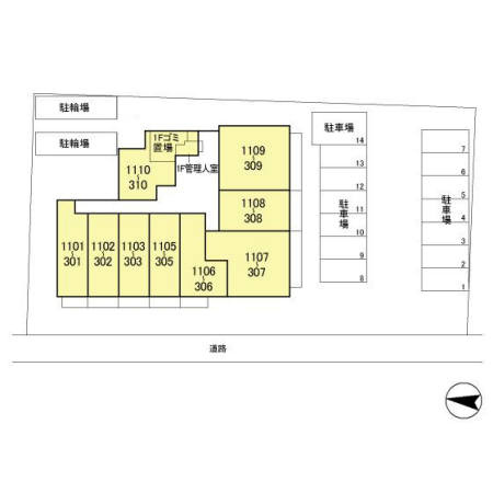 フェリス　コートの区画図