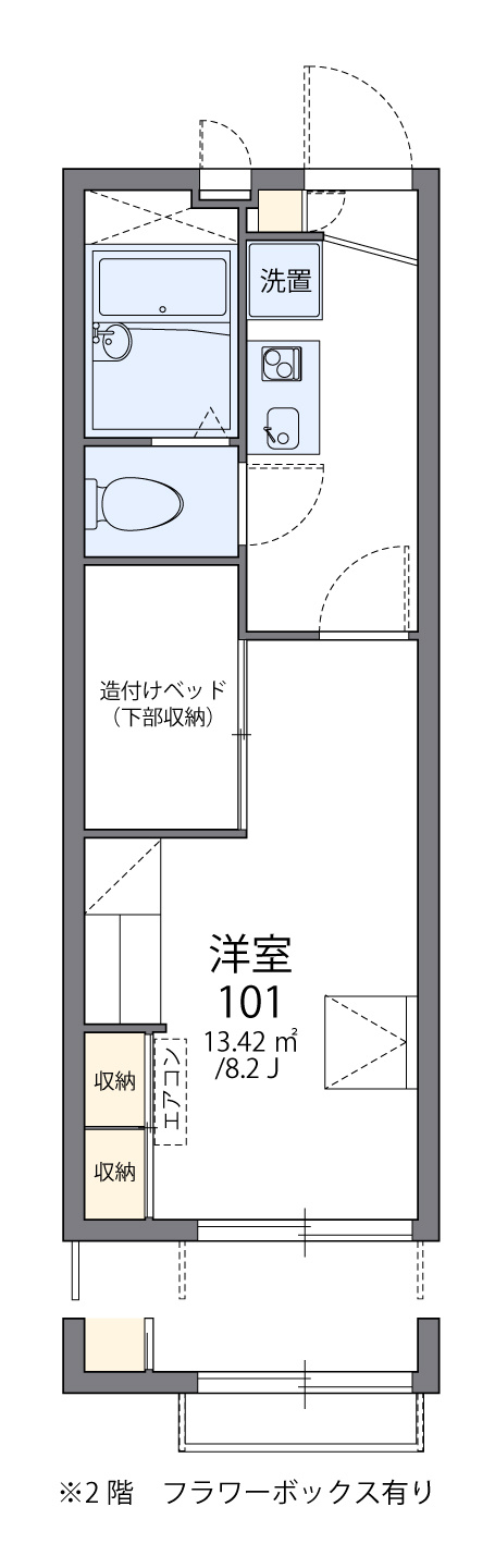 レオパレスフローラ須賀の間取り