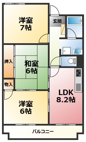 カーサ学文の間取り