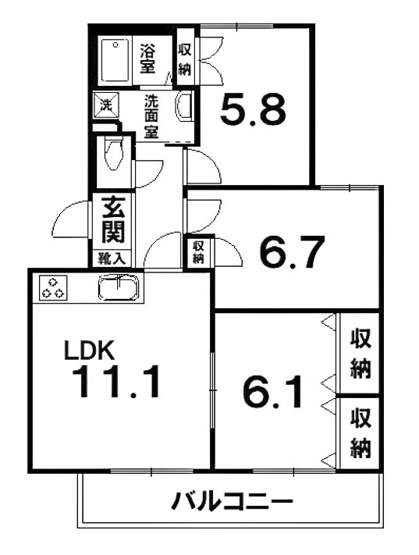 【間取り】 | 京都ロジュマン島町B棟 | 専有面積64.42㎡
