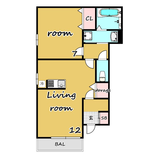 【間取り】 | GRADOⅡ | ★駅近★ネット無料★追炊★日当たり良好★システムキッチン★