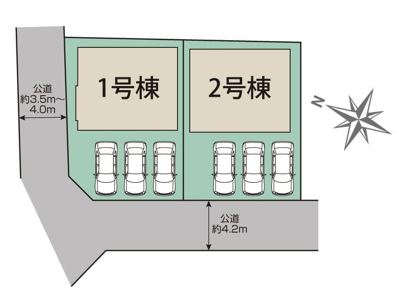 川越市豊田町2丁目　全2棟　新築戸建の区画図