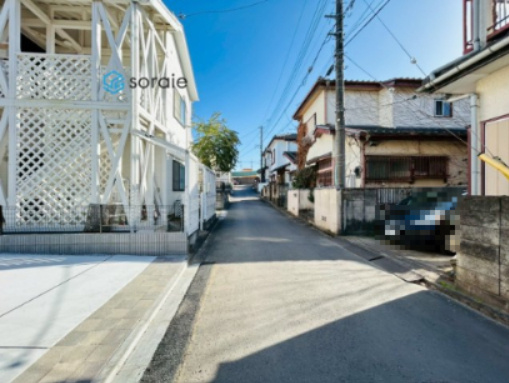 川越市豊田町2丁目　全2棟　新築戸建の前面道路含む現地写真|2/19　撮影