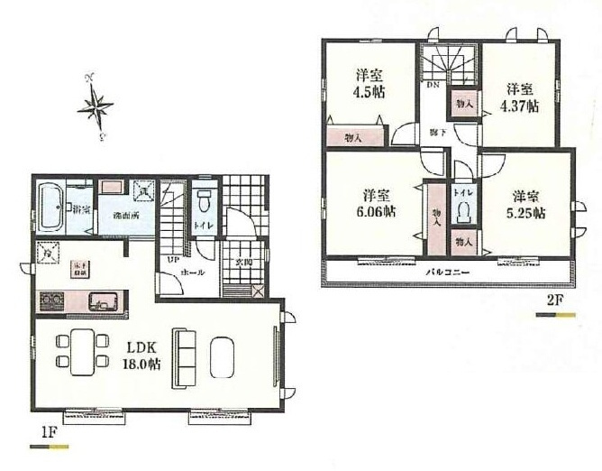 小金井市貫井南町１丁目 中央線 武蔵小金井駅 新築戸建の間取り