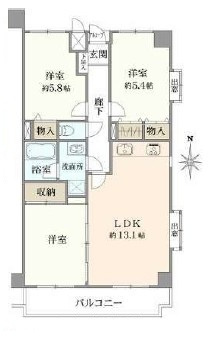 ライオンズマンション淵野辺第５の間取り