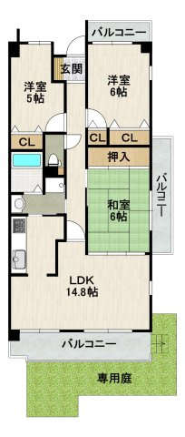 サーパス宝塚の間取り