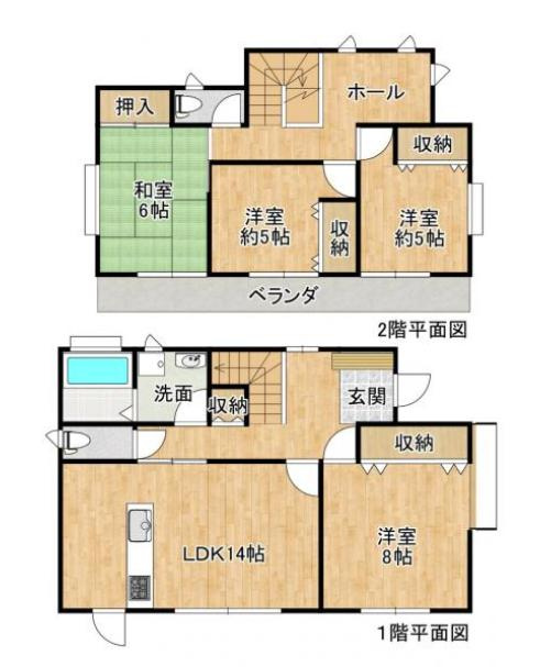 土浦市右籾　中古戸建の間取り