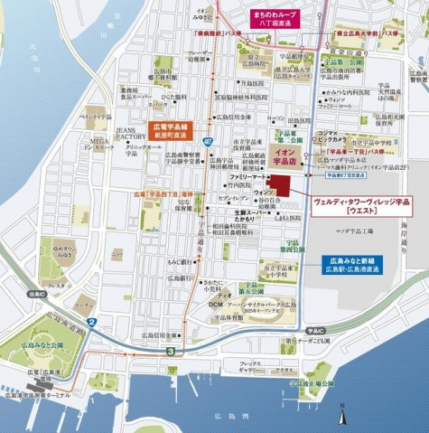 ヴェルディ・タワーヴィレッジ宇品【ウエスト】の地図