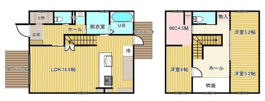姫路市広畑区西蒲田　　中古戸建の間取り