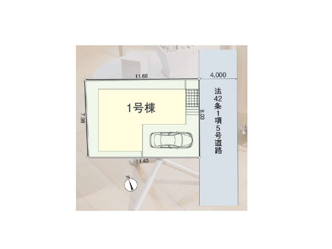 【区画図】 | 練馬区南大泉2丁目　新築一戸建住宅　全1棟　(保谷店) | 一種低層ならではの閑静な住宅地。1台分のカースペースが備わります。※図面を基に作成しています。現況と異なる場合は現況を優先いたします。