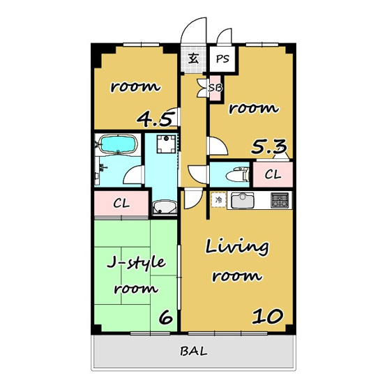 【間取り】 | グランパレスイマージュ | ★駅まで4分★ネット無料★日当たり良好★収納豊富★エアコン★