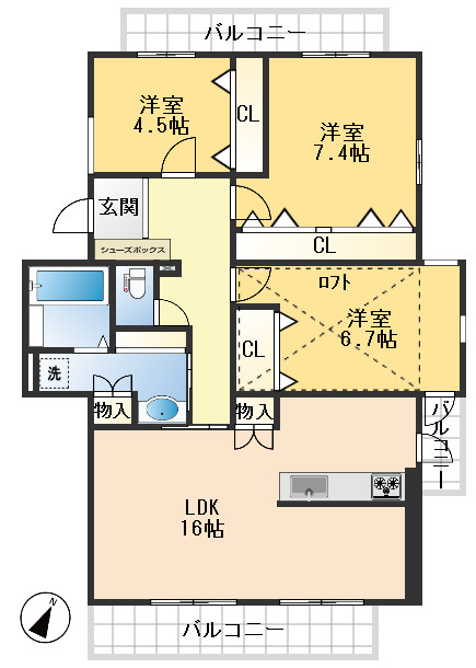 千里緑丘住宅10号棟の間取り