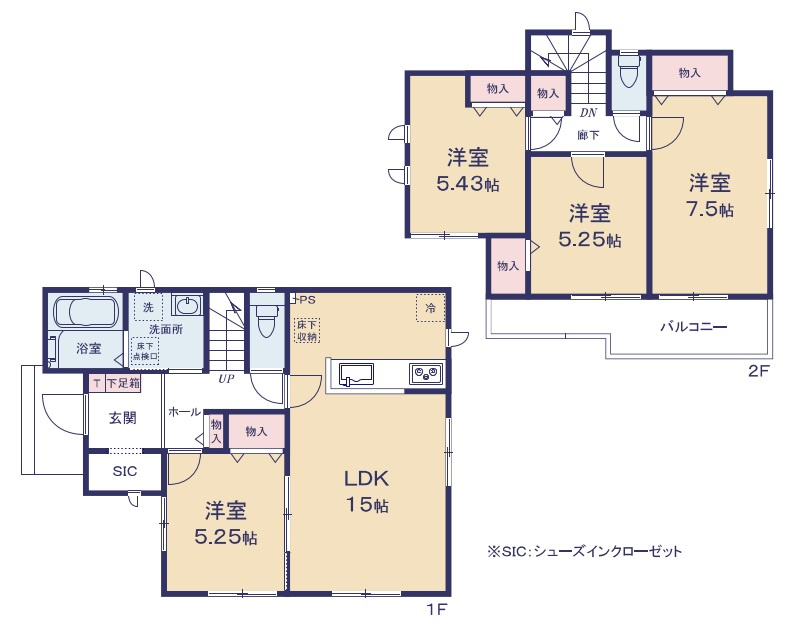 大塚町1905番の間取り|A号棟間取り図です。