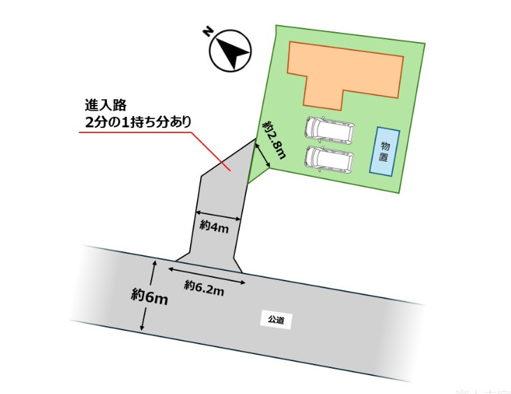 売中古戸建　富士市宮島の区画図