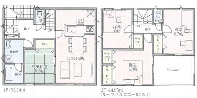 【間取り】 | 行田市天満第2　CRADLEGARDEN　新築戸建　全2棟　1号棟