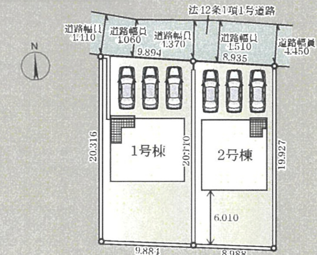【区画図】 | 行田市天満第2　CRADLEGARDEN　新築戸建　全2棟　1号棟