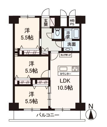 【間取り】 | 近鉄淀川リバーサイドマンション | 全居室に収納スペースを確保した3LDKリフォーム物件。大切なペットと一緒に暮らせます(細則有)！