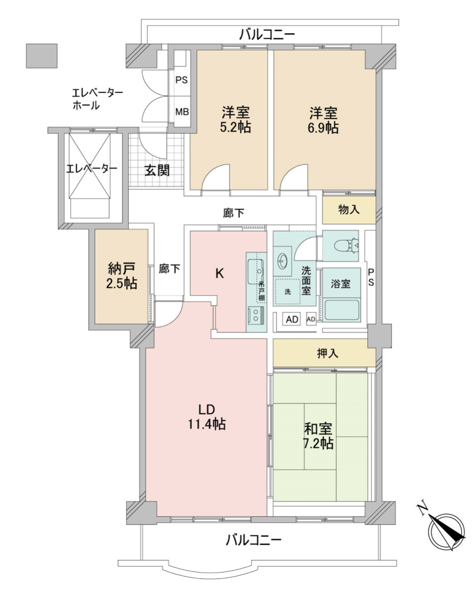 サンライトパストラル五番街B棟の間取り
