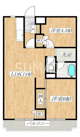 グリーンヒル櫛引の間取り|人気の2LDK☆彡新生活にぜひ！