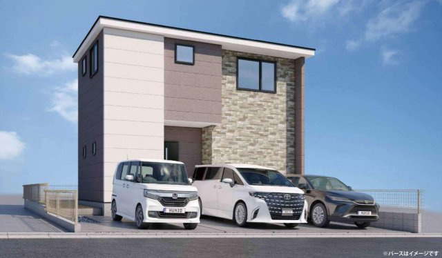 横浜市瀬谷区阿久和東3丁目 新築戸建て【仲介手数料無料】カースペース3台の外観パース