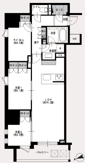 リビオ目黒リバーサウスの間取り