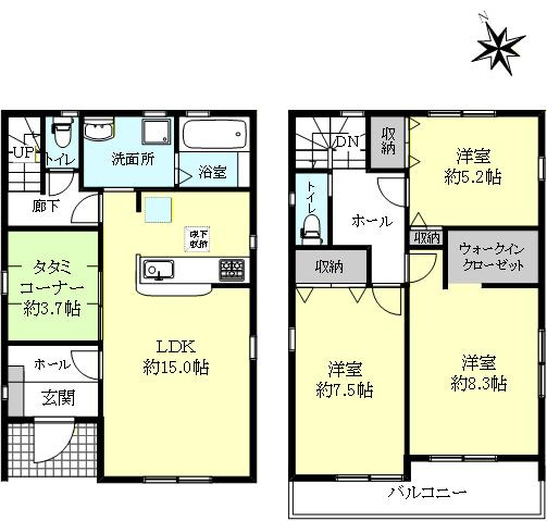 明石市貴崎4丁目新築戸建　1号棟の間取り