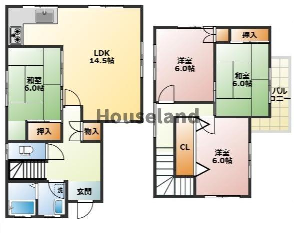 岩出市岡田戸建の間取り