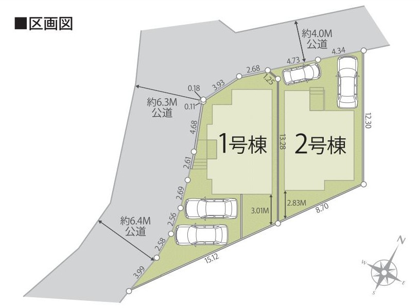 東海市加木屋町三ツ池12-128『仲介手数料無料』新築戸建ての区画図
