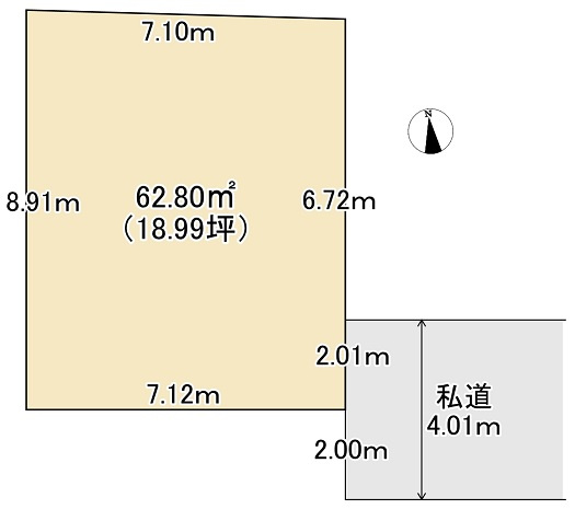 【土地図】 | 草加市長栄　建築条件なし売地