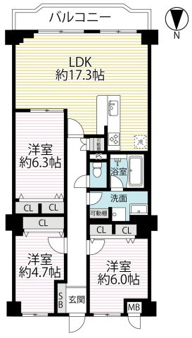 ◆２０２５年１１月リフォーム完了◆京阪本線「中書島」駅まで徒歩５分◆南向き３ＬＤＫ◆藤和伏見コープの間取り