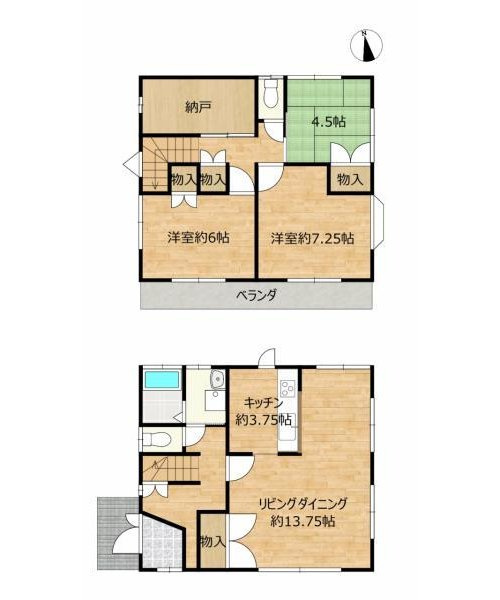 売中古戸建　富士宮市安居山の間取り