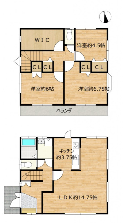 売中古戸建　富士宮市安居山の間取り