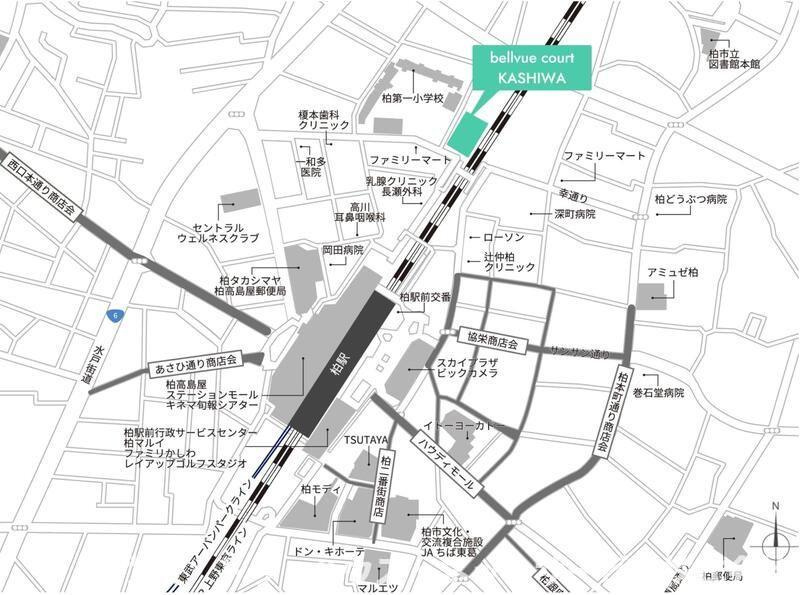 ベルヴュコート柏の地図