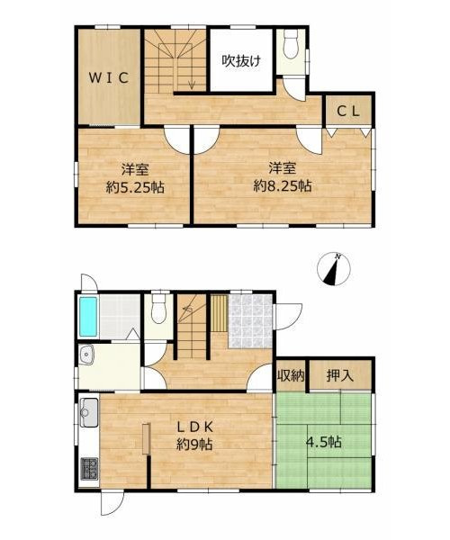 売中古戸建　富士市中丸の間取り