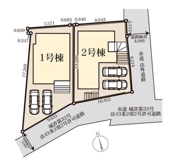 【区画図】 | 福岡市城南区七隈2丁目第6　1号棟（全2棟）【仲介手数料無料・0円】 | 区画図です。1号棟
