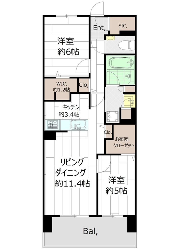 デュオヒルズ比治山レジデンスの間取り