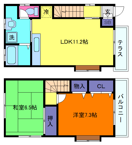 森南町3丁目貸家の間取り