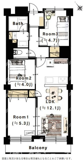 【間取り】 | ソフトタウン谷津遊園　2号棟