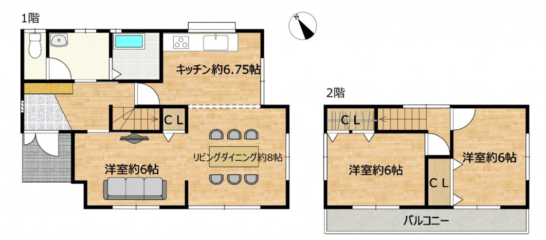 売中古戸建　富士宮市羽鮒の間取り